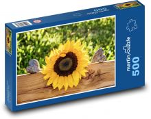 Sunflower flower - heart, garden Puzzle of 500 pieces - 46 x 30 cm 