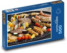 Grilled food - meat, grill skewers Puzzle of 500 pieces - 46 x 30 cm 