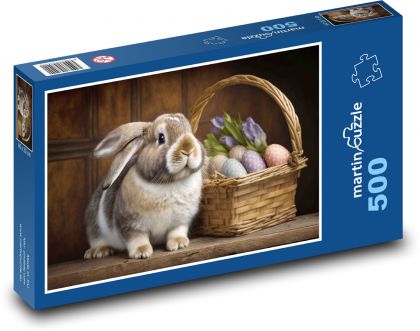 Easter Bunny - Eggs, Rabbit - Puzzle of 500 pieces, size 46x30 cm 