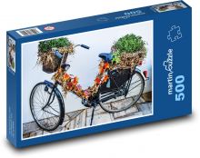 Bicykel - bylinný kôš, dekorácia Puzzle 500 dielikov - 46 x 30 cm 