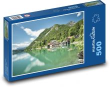 Jezioro - drzewa, przyroda Puzzle 500 elementów - 46x30 cm