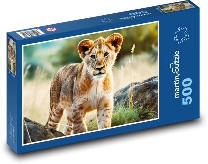 Lion - lion, cub - Puzzle of 500 pieces, size 46x30 cm 