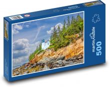 Maják - Bar Harbor, skaly Puzzle 500 dielikov - 46 x 30 cm 