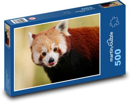 Panda červená - zvíře, medvěd - Puzzle 500 dílků, rozměr 46x30 cm