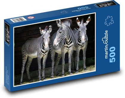 Zebras - animals, zoo - Puzzle of 500 pieces, size 46x30 cm 