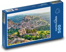 Dedina na kopci - mesto, príroda Puzzle 500 dielikov - 46 x 30 cm 