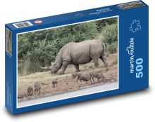 Nosorożec - zwierzę, Safari Puzzle 500 elementów - 46x30 cm