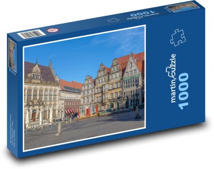 Brémy - Německo, historické centrum - Puzzle 1000 dílků, rozměr 60x46 cm