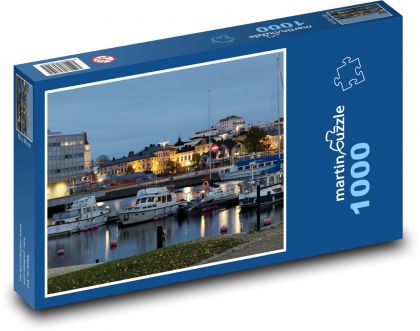 Lodě v přístavu - Puzzle 1000 dílků, rozměr 60x46 cm