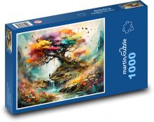 A colorful tree in the forest Puzzle 1000 pieces - 60 x 46 cm 