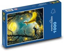 Žena s vlkom v lese Puzzle 1000 dielikov - 60 x 46 cm 