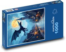 Nocą latający smok Puzzle 1000 elementów - 60x46 cm