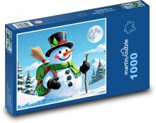 Sněhulák - zima, příroda Puzzle 1000 - 60x46 cm