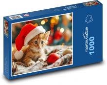 Kotě o vánocích Puzzle 1000 - 60x46 cm