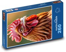 Homemade rooster with red comb Puzzle 260 pieces - 41 x 28.7 cm 