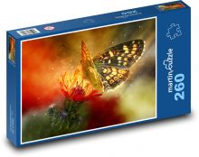 Motýl na letní květině Puzzle 260 dílků - 41 x 28,7 cm