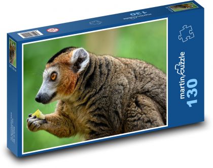 Lemur s jídlem  - Puzzle 130 dílků, rozměr 28,7x20 cm