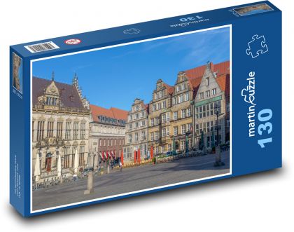 Brémy - Německo, historické centrum - Puzzle 130 dílků, rozměr 28,7x20 cm