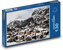 Zermatt - Szwajcaria, zaśnieżone góry Puzzle 130 elementów - 28,7x20 cm