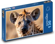 Hyena skvrnitá - zvíře v Africe Puzzle 130 dílků - 28,7 x 20 cm