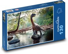 Dinosaurus v řece Puzzle 130 dílků - 28,7 x 20 cm