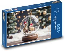 Vánoční dekorace - sněhová koule Puzzle 130 dílků - 28,7 x 20 cm