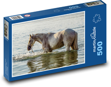 Horse in the water - bath, pond Puzzle of 500 pieces - 46 x 30 cm 